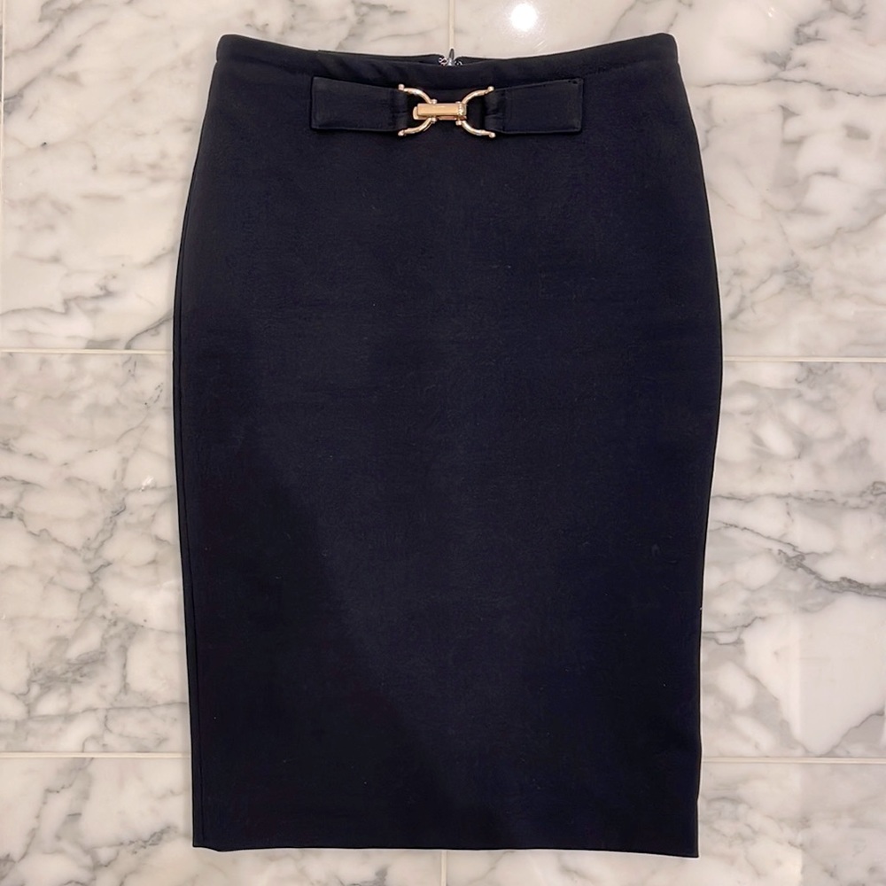 Navy Pencil Skirt